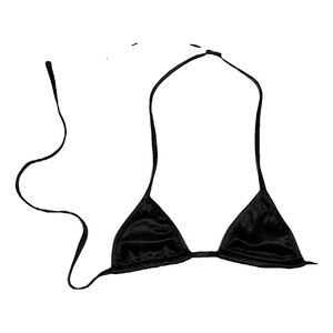 I AM GIA Black Satin Tankini Top